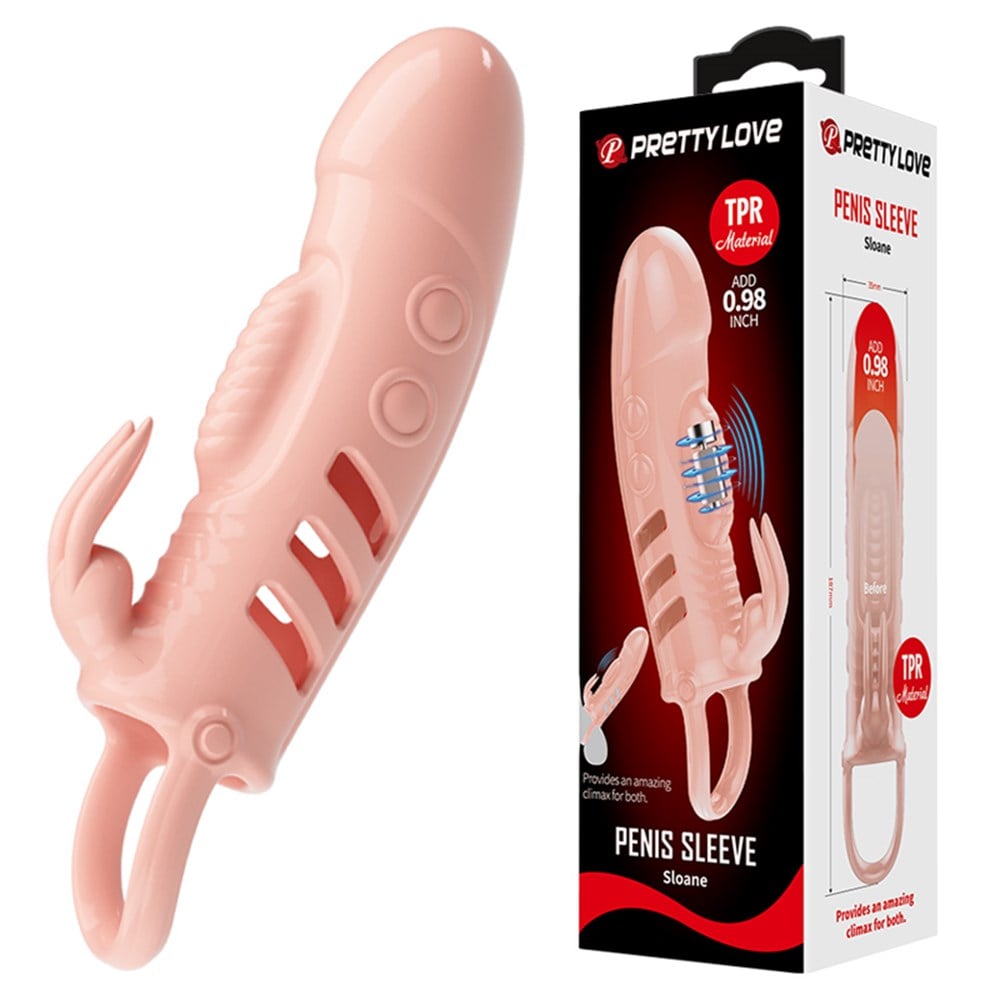 2,5 cm Dolgu Uzatmalı Titreşimli Vibratör Penis Kılıfı