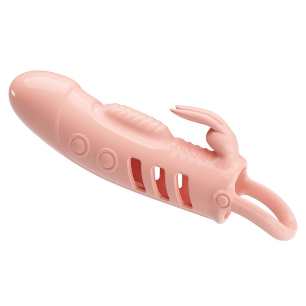 2,5 cm Dolgu Uzatmalı Titreşimli Vibratör Penis Kılıfı