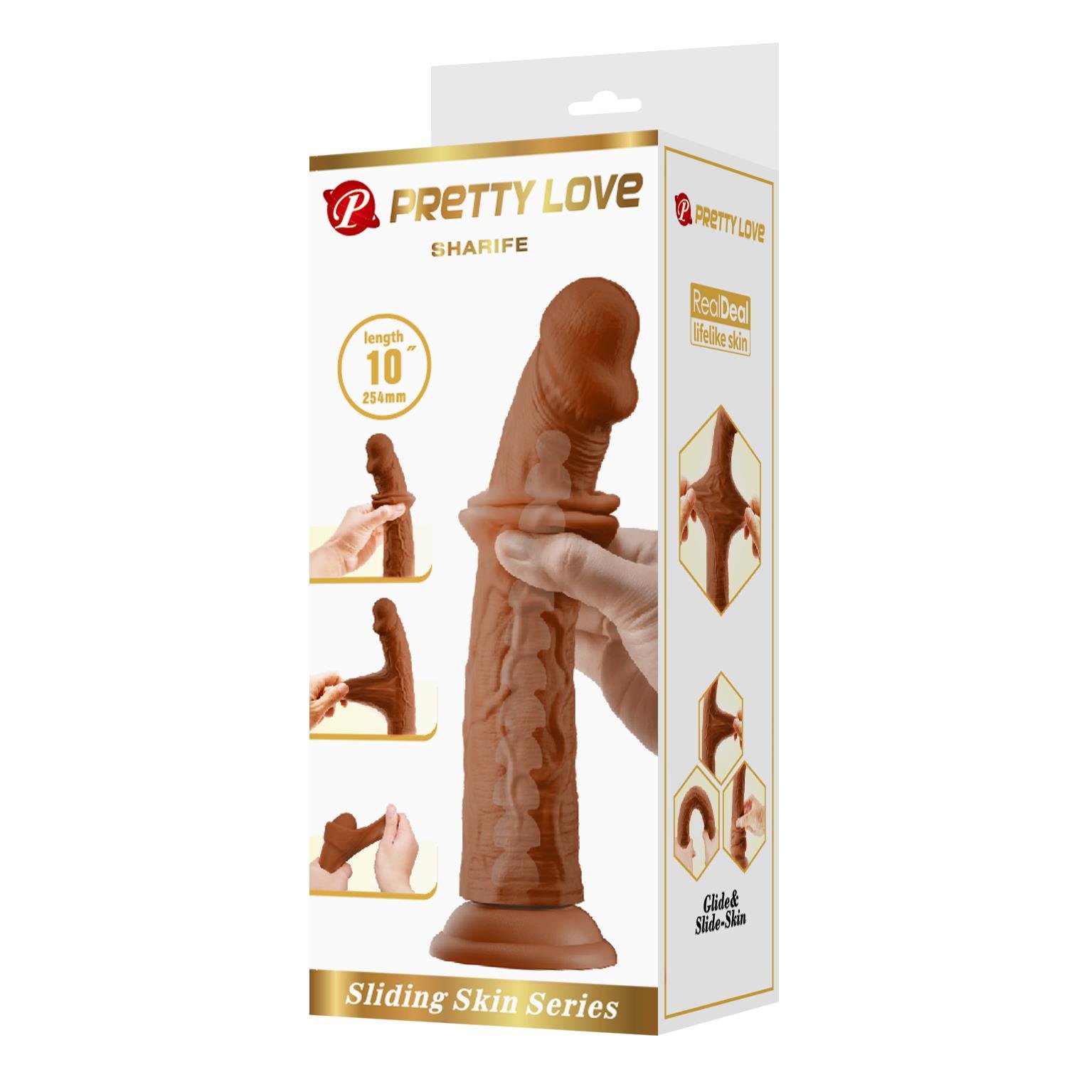 25,4 cm Çift Katmanlı Realistik Vantuzlu Testissiz Melez Dildo Penis