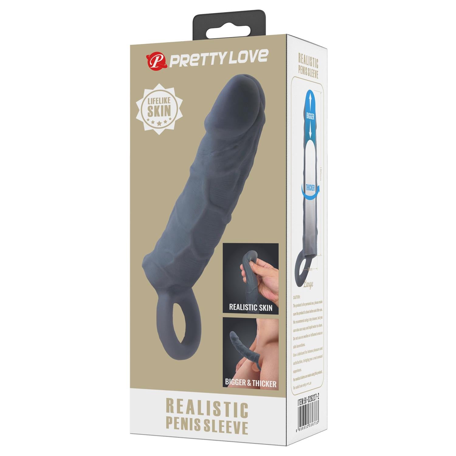 Dolgulu Realistik Uzatmalı Zenci Penis Dildo Kılıfı