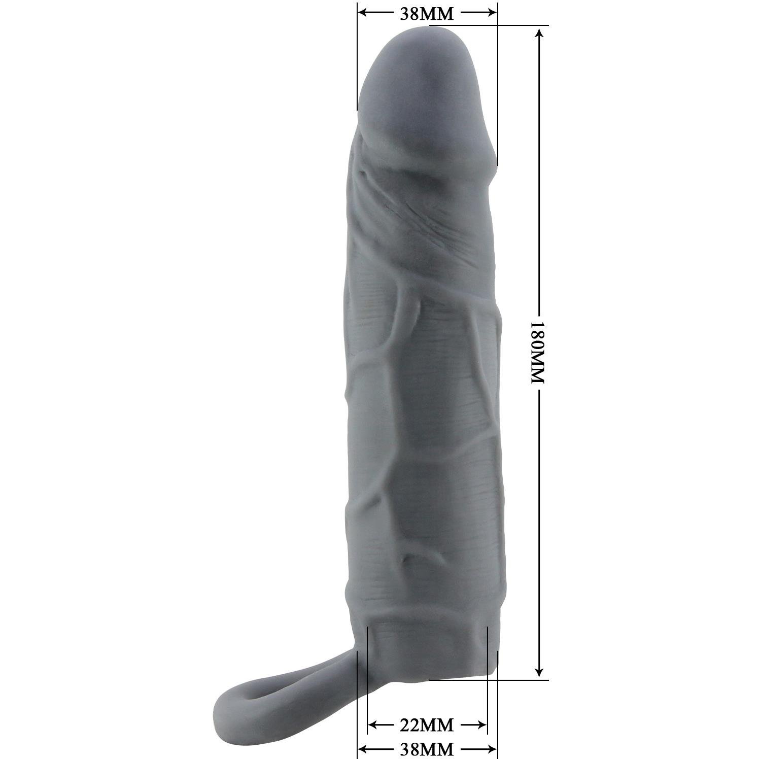 Dolgulu Realistik Uzatmalı Zenci Penis Dildo Kılıfı